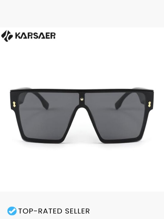 Oversized Square Flat Top Sunglasses Retro Chic Unisex UV400 Protection main image 3